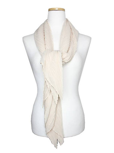 Pleated Please Ivory Wrinkled Scarf - ISSEY MIYAKE - BALAAN 1