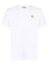 P1T216 Gold Embroidered Heart Logo Short Sleeve TShirt - COMME DES GARCONS PLAY - BALAAN 2