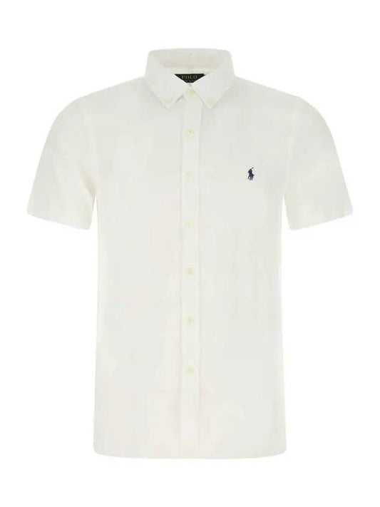 Men's Pony Embroidery Short Sleeve Shirt White - POLO RALPH LAUREN - BALAAN 2