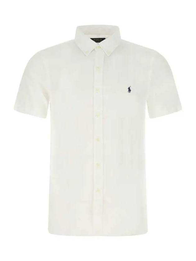 Men's Pony Embroidery Short Sleeve Shirt White - POLO RALPH LAUREN - BALAAN 3