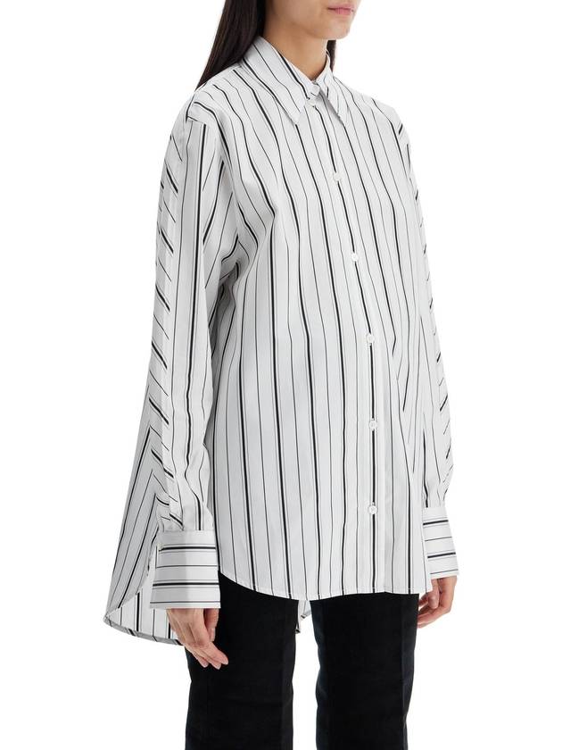 white and black striped kimono sleeve shirt in organic cotton - TOTEME - BALAAN 2