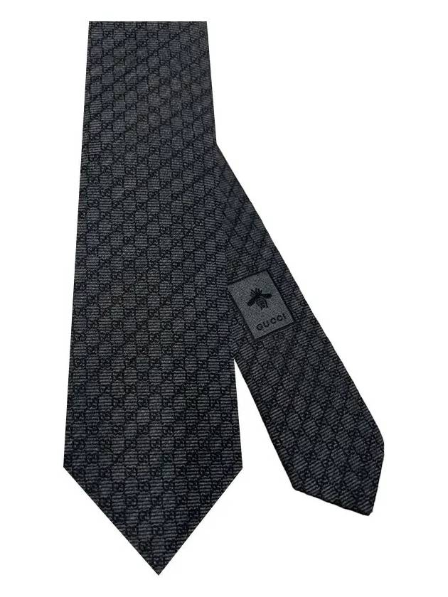 Interlocking G Silk Wool Tie Black - GUCCI - BALAAN 2