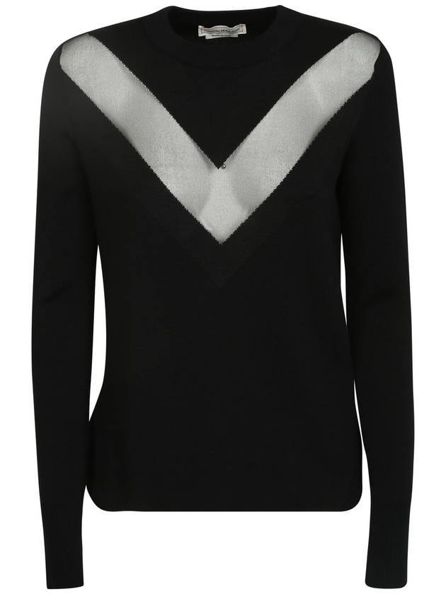 V-neck knit top black - ALEXANDER MCQUEEN - BALAAN 1