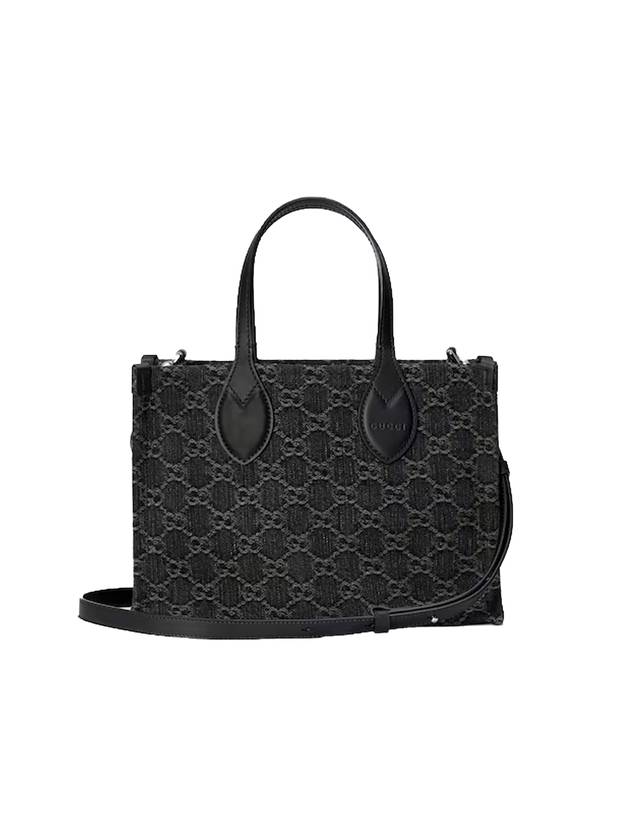 Ophidia GG Medium Denim Tote Bag Grey Black - GUCCI - BALAAN 1