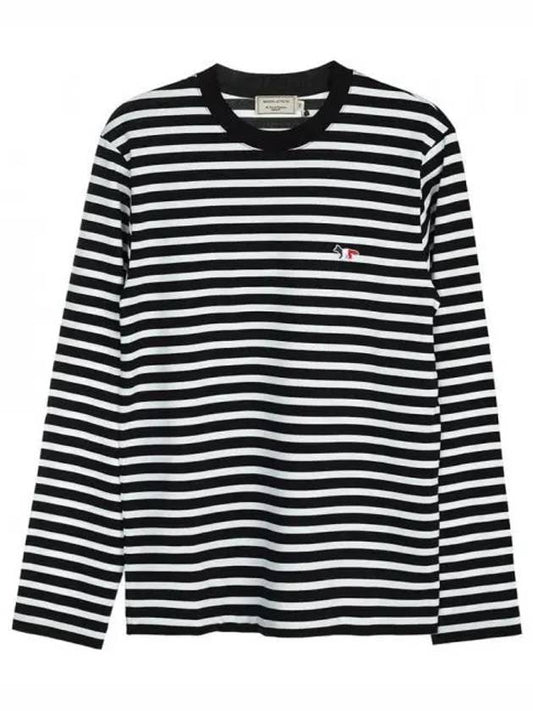 Fox Logo Stripe Long Sleeve T-Shirt White Black - MAISON KITSUNE - BALAAN 2