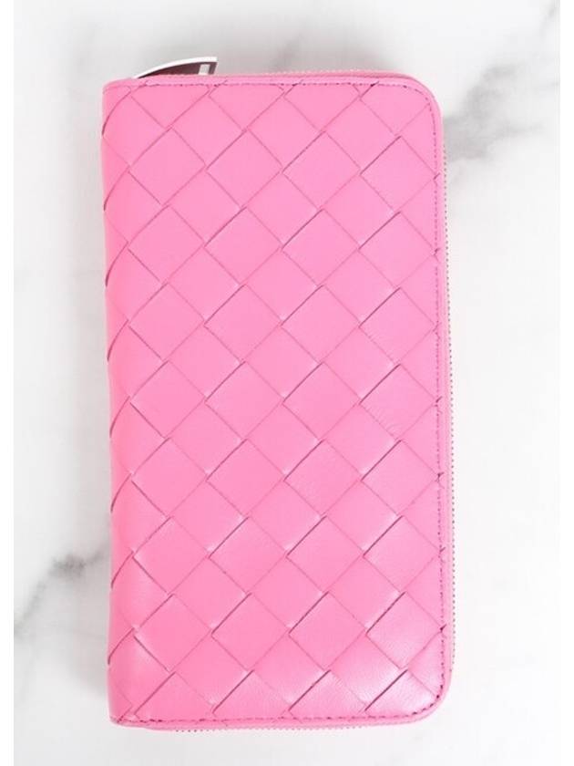 Intrecciato zipper around long wallet pink - BOTTEGA VENETA - BALAAN 4