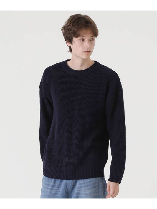 Crew neck overknit hachi sweater navy - PEPPERSEASONING - BALAAN 2