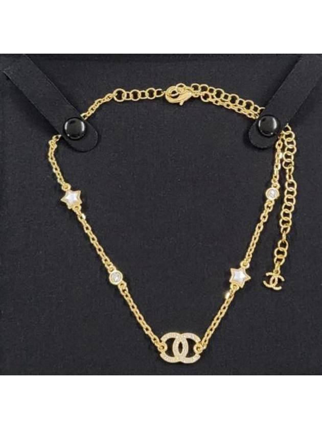 24C Crystal Star CC Logo Women Necklace Gold ABC822 B15459 NU624 - CHANEL - BALAAN 1