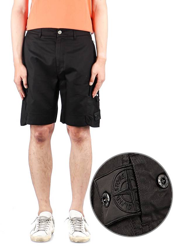 Shadow Project Cargo Shorts Black - STONE ISLAND - BALAAN.