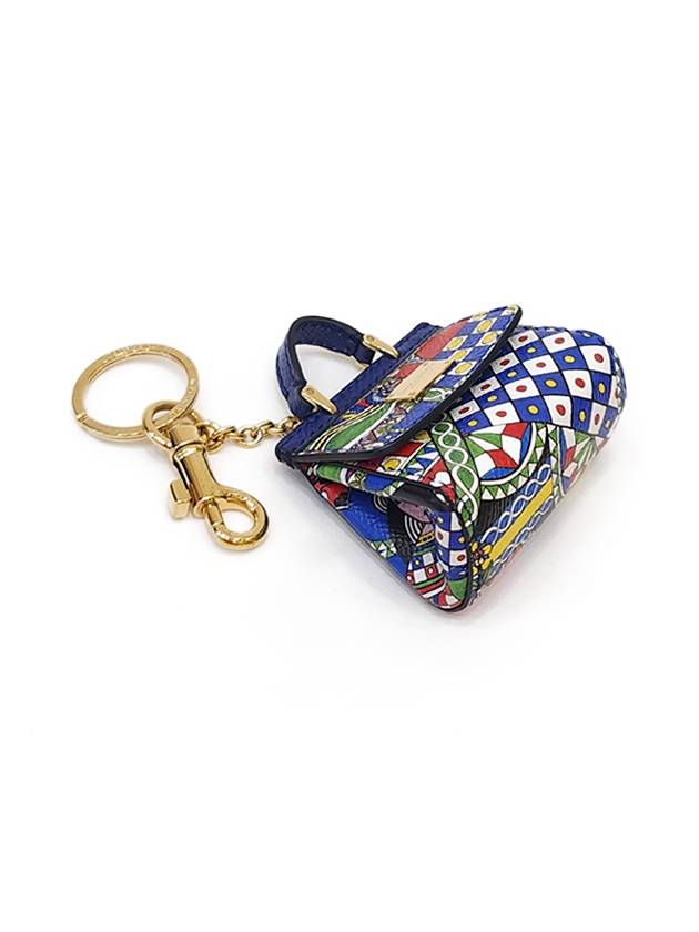 Women's Sicilian bag key holder blue pattern - DOLCE&GABBANA - BALAAN 3