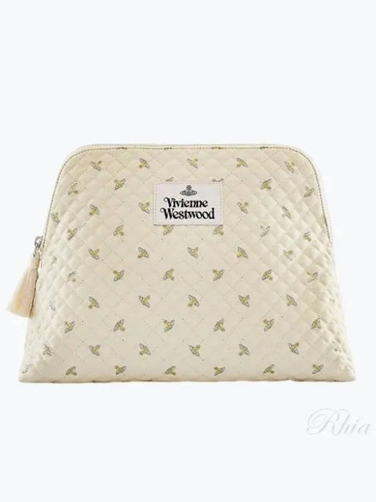 Quilted Baby ORB Wash Bag Beige - VIVIENNE WESTWOOD - BALAAN 2