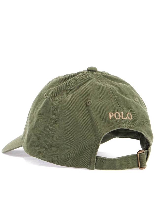 olive green cotton sports cap with embroidered logo - POLO RALPH LAUREN - BALAAN 2