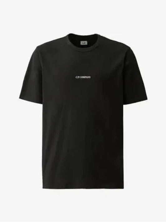 24/1 Jersey Garment Dyed Logo Short Sleeve T-Shirt Black - CP COMPANY - BALAAN 2