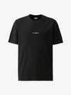 24/1 Jersey Garment Dyed Logo Short Sleeve T-Shirt Black - CP COMPANY - BALAAN 3