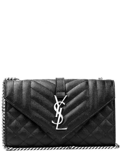 Quilted Envelope Small Shoulder Bag Black - SAINT LAURENT - BALAAN 2