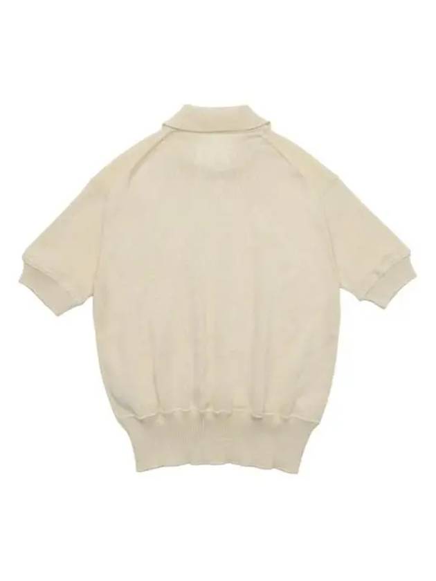 Back Stitch Wool Polo Knit Top Off White - MAISON MARGIELA - BALAAN 3