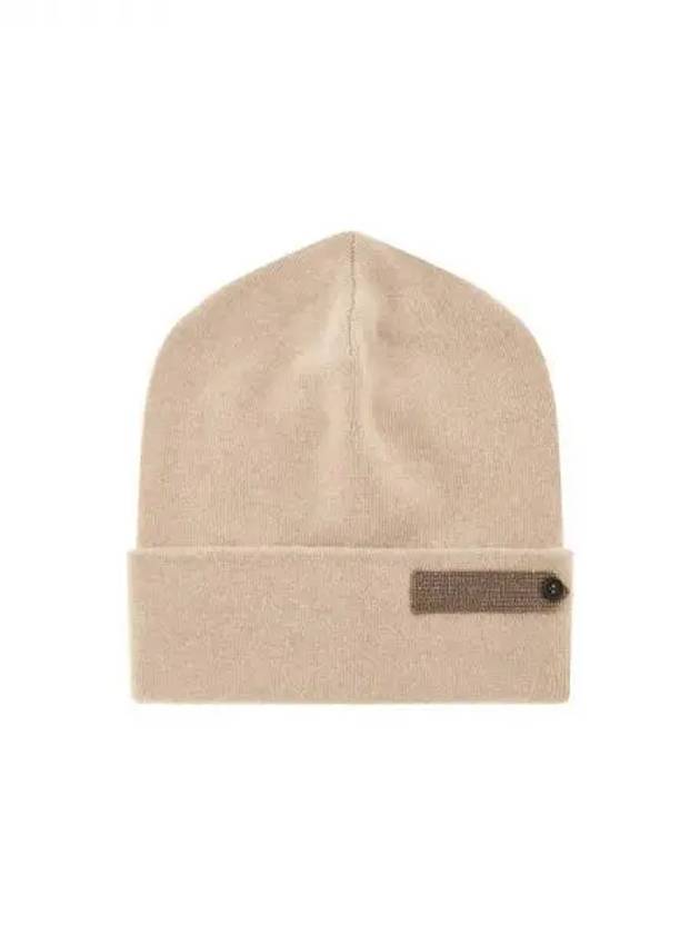 Women s Monili Patch Cashmere Knit Beanie Beige 271096 - BRUNELLO CUCINELLI - BALAAN 1