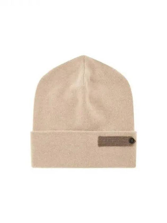 Women s Monili Patch Cashmere Knit Beanie Beige 271096 - BRUNELLO CUCINELLI - BALAAN 1