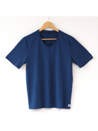 V-Neck Short Sleeve T-Shirt Blue - SUPENER - BALAAN 1