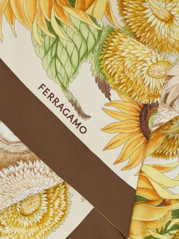 Sunflower Print Scarf Yellow - SALVATORE FERRAGAMO - BALAAN 4