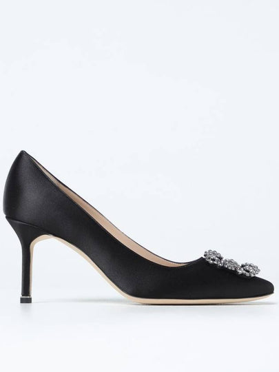 Hangisi 70 Satin Jewel Buckle Pumps Black - MANOLO BLAHNIK - BALAAN 2