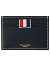 Stitched Vacchetta Card Wallet Navy - THOM BROWNE - BALAAN 2