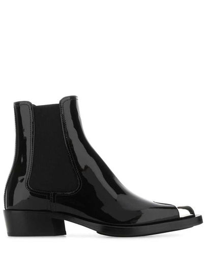 Metal Detail Patterned Leather Chelsea Boots Black - ALEXANDER MCQUEEN - BALAAN 2