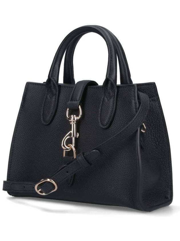 Hook Closure Small Leather Tote Bag Black - GUCCI - BALAAN 3