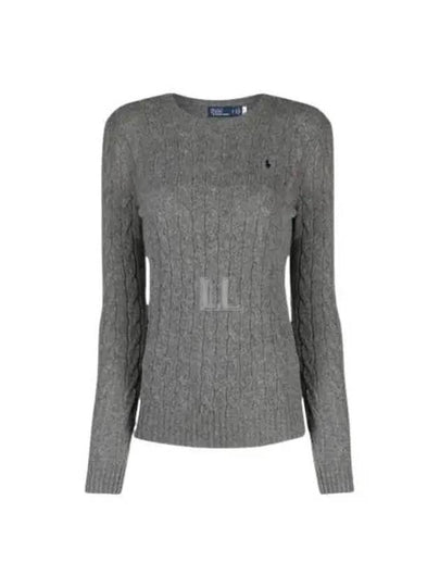 Pony Embroidered Logo Cable Knit Top Dark Grey - POLO RALPH LAUREN - BALAAN 2