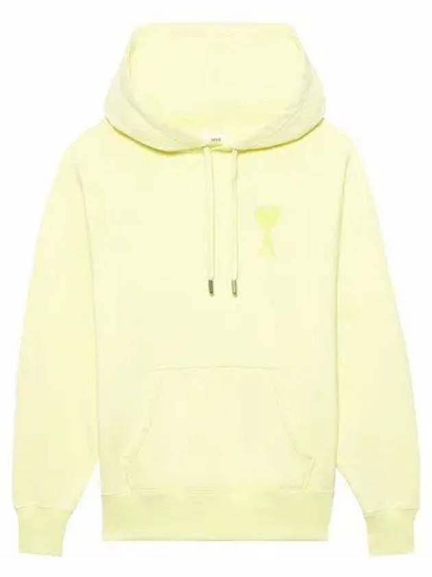 Heart Logo Cotton Hoodie Yellow - AMI - BALAAN 2