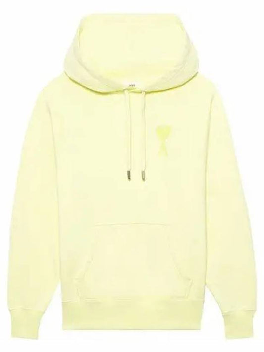 Heart Logo Cotton Hoodie Yellow - AMI - BALAAN 2