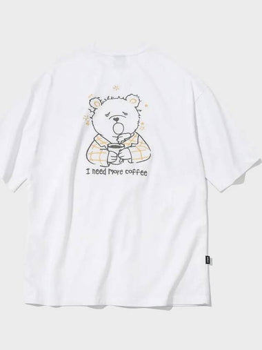 Coffe Bear embroidered short sleeve t-shirt white - CPGN STUDIO - BALAAN 1