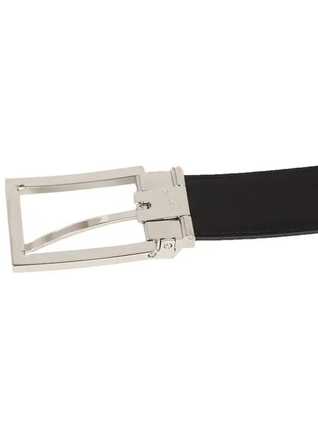 Steel Pin Buckle 35mm Leather Belt Black - MONTBLANC - BALAAN 4