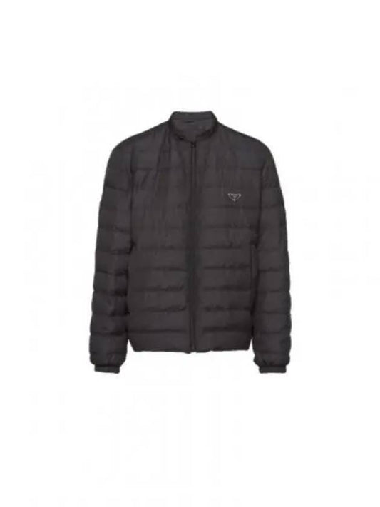 Triangle Logo Down Padded Jacket Black - PRADA - BALAAN 2