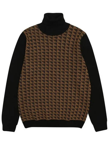 Hound pattern turtleneck wool mix neck polar knit NIT121 - IKALOOOK - BALAAN 1