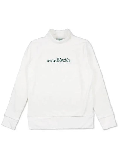 SOFT VELVET STRETCH Velvet ribbed mock neck brushed t-shirt WHITE - MONBIRDIE GOLF - BALAAN 2