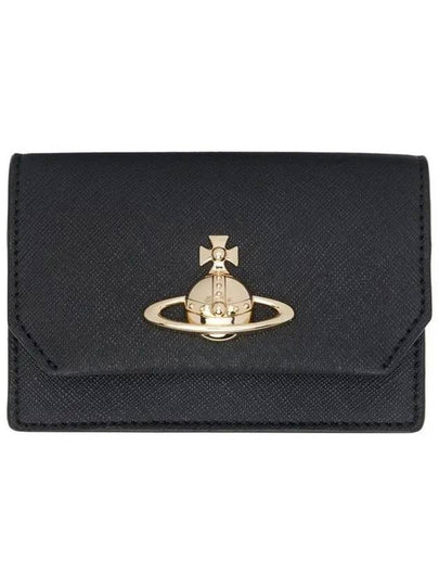 Vegan Biogreen Saffiano Business Card Wallet Black - VIVIENNE WESTWOOD - BALAAN 2