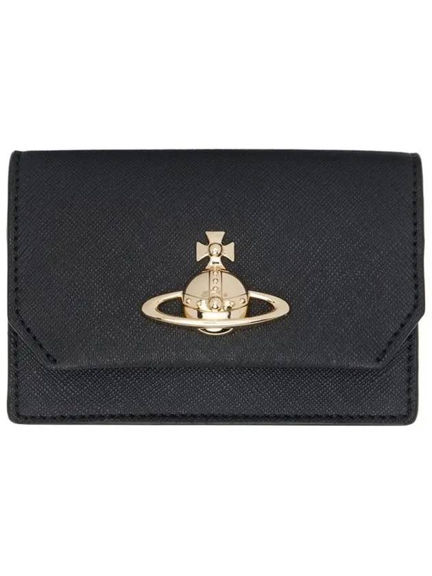 Vegan Biogreen Saffiano Business Card Wallet Black - VIVIENNE WESTWOOD - BALAAN 3