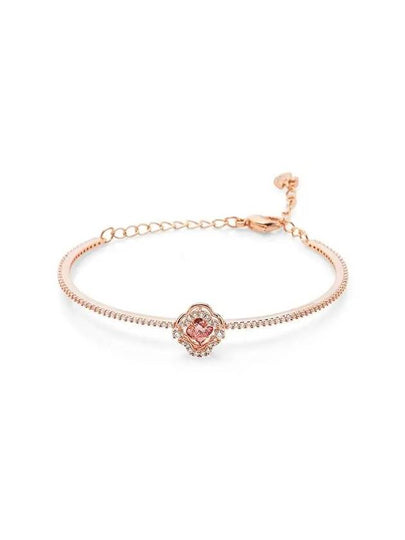 Una Sparkling Dance Clover Bangle Bracelet Pink Rose Gold - SWAROVSKI - BALAAN 2