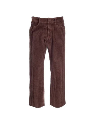 Corduroy Crop Cotton Straight Pants Brown - MAISON MARGIELA - BALAAN 1