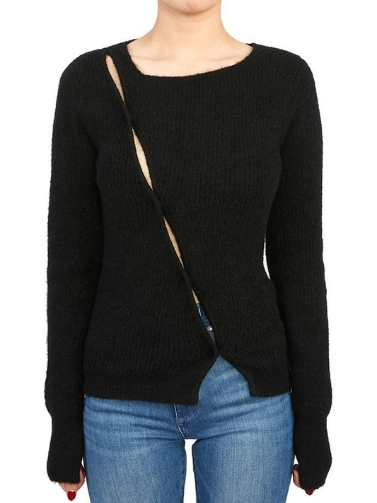 Le Mile Pau Knit Top Black - JACQUEMUS - BALAAN.