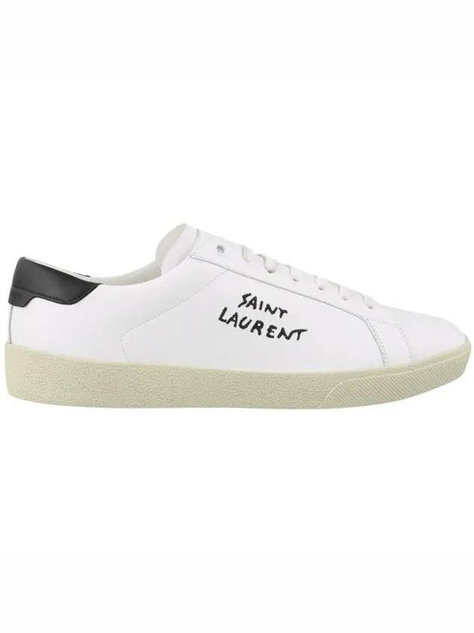 Court Classic Embroidered Low Top Sneakers White - SAINT LAURENT - BALAAN.