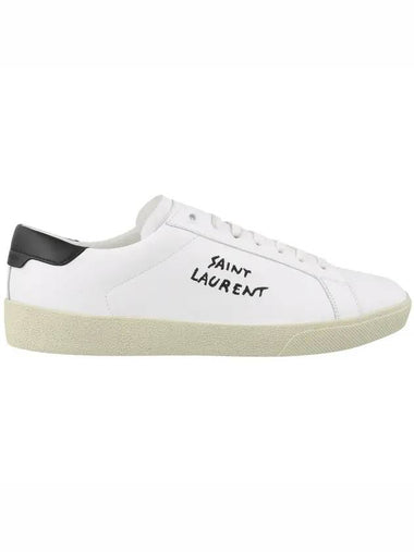 Court Classic Embroidered Low Top Sneakers White - SAINT LAURENT - BALAAN 1