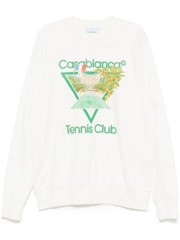 Tennis Club Icon Print Sweatshirt White - CASABLANCA - BALAAN 1