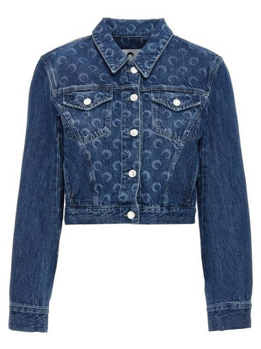 Women's Deadstock Monogram Pattern Denim Jacket WJA041BL50 BPG - MARINE SERRE - BALAAN 1