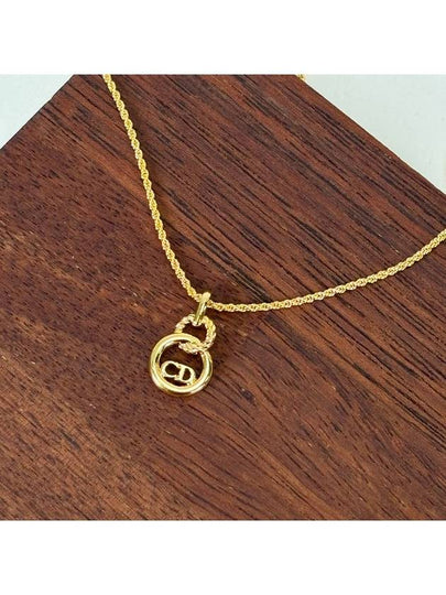 CD Logo Circle Gold Vintage Necklace 4VDIA33659 - DIOR - BALAAN 2