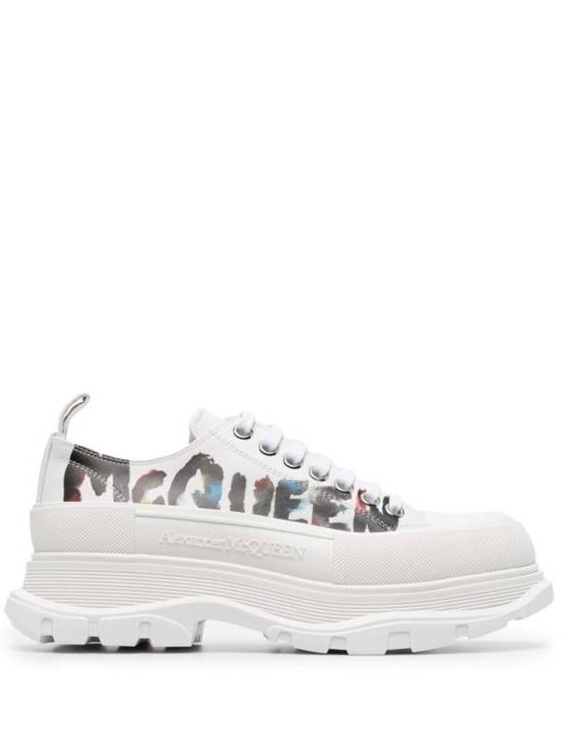 Tread Slick Logo Graffiti Low Top Sneakers White - ALEXANDER MCQUEEN - BALAAN 2