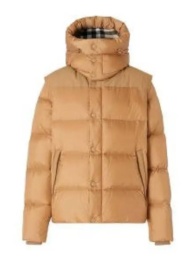 Detachable Sleeve Hooded Padding Beige - BURBERRY - BALAAN 2