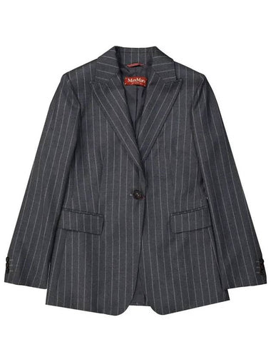 RAGIONE Striped Wool Blazer Gray 60460323 001 - MAX MARA - BALAAN 1