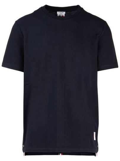 Men's Center Back Striped Short Sleeve T-Shirt Navy - THOM BROWNE - BALAAN 2